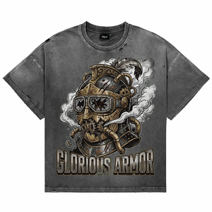 Camiseta de Algodón de Manga Corta con Lavado Ácido y Efecto Desgastado para Hombre, Camisetas con Estampado Frontal Personalizado de Alta Calidad, Ropa Vintage al por Mayor - Product Image 1