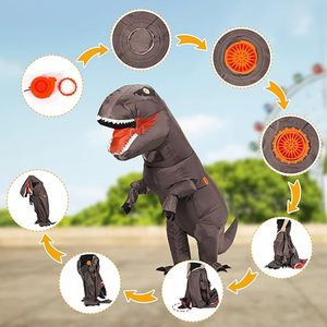 Costume de dinosaure gonflable amusant pour adultes T-Rex facile à utiliser pour Halloween - Product Image 3