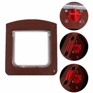 4 Forma de bloqueo con llave magnética para gato pequeño perro tapa de plástico Puerta de gato - Product Image 2