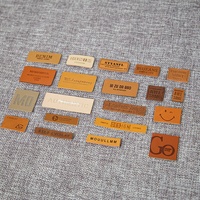 Patch de chapeau en cuir Pu gaufré de nom de marque personnalisé avec adhésif pour chemises