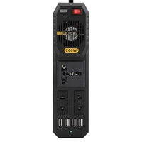 Inversor de 200W para vehículos, 12V a 220V, inversor de carga para portátiles, inversor de carga USB para teléfonos móviles