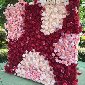 Haute 5D Fleur Panneau Mural De Luxe Flore Décor Graduation Halloween Rouge Rose Violet Fleurs Roll-Up Tissu Toile De Fond De Mariage - Product Image 4