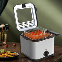 Friteuse électrique populaire en acier inoxydable 1000W 2.5L 304 avec température réglable pour filets de poulet frites