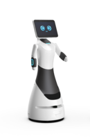 Robot Panduan Pintar Navigasi Dalam Ruangan Otomatis Multibahasa Layar Sentuh NLP Kustom OEM untuk Bandara, Mal, Hotel