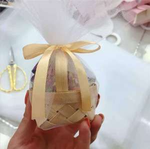 Astillas de madera personalizadas tejidas a mano apilables de madera pequeñas cestas de regalo de flores caseras para fiestas y bodas - Product Image 3