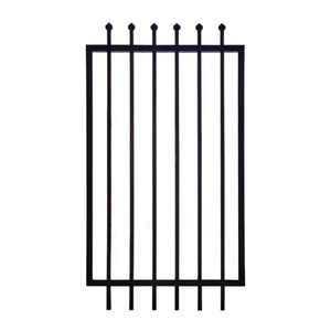 Panneaux de clôture de sécurité en acier tubulaire à pointe de lance, assemblés, thermolaqués noirs, pour la protection périmétrique de projets municipaux - Product Image 1