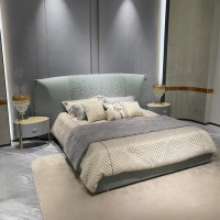 Italienisches Luxus-Lederbett mit Kopfteil, Luxuriöse Schlafzimmer-Sets, Möbel für Hauptschlafzimmer, Neuestes Luxus-Kingsize-Bettgestell