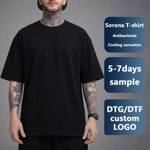 เสื้อยืดผู้ชาย Sorona 200GSM ผ้าคอตตอนแอมโมเนียเหลว สัมผัสเย็นสบาย สไตล์สตรีทแวร์ ทรงหลวม แขนสั้น - Product Image 1
