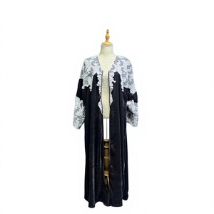 Oferta Especial: Abaya Musulmana de Noche para Fiesta, Estilo Turco y Dubái, con Cuentas y Lentejuelas Florales, Manga Larga, Antiarrugas, Largo hasta el Suelo, Cuello en V - Product Image 6