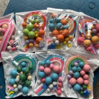 26 pièces/sac, décorations de gâteau en forme de boule, étoile et arc-en-ciel, ensemble de boules artificielles pour macarons, fournitures de décoration de gâteaux