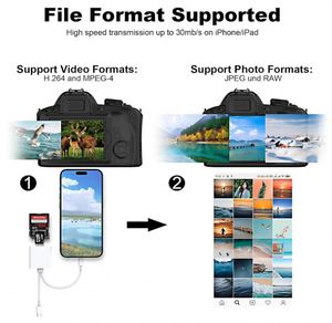 Câble lecteur de carte USB C+iOS 2-en-1, lecteur de carte mémoire portable pour téléphone portable, lecteur de carte SD TF pour iPhone, iPad, Android - Product Image 5