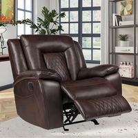 Sofá Reclinable Profesional de Cuero y Madera para Masajes, Conjunto Seccional de Diseño Moderno para Sala de Estar, Sofá Reclinable con Botones para Cine en Casa