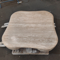 Table basse en travertin beige Goldtop OEM/ODM, travertin turc, travertin romain, tables à manger atypiques