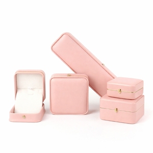 Minimalist Jewelry Set Box Luxury Flip Top PU <b>Leather</b> Jewelry Gift Box Velvet Insert Tray Embossing Custom Logo Factory Supply - Product Image 6