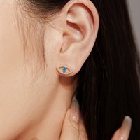 Vente chaude Cubic Zirconia Boucles D'oreilles Déclaration 18k Plaqué Or Boucles D'oreilles Accessoires 925 Sterling Silver Female Devil Eye Boucles D'oreilles