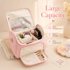 Organizador <span class=keywords><strong>de</strong></span> <span class=keywords><strong>Maquillaje</strong></span> <span class=keywords><strong>de</strong></span> Viaje con Gran Capacidad, Compartimentos con Cierre, Portátil, con Logotipo Personalizado, Bolsa <span class=keywords><strong>de</strong></span> Cosméticos - Product Image 2