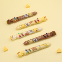 Ours en fromage style mignon dix couleurs stylos à bille pour Scrapbook, journaux ou dessin