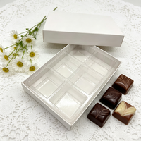 Barquette transparente à 18 cavités en PET, neuve, pour l'emballage de chocolats, de truffes, de gâteaux et de brownies