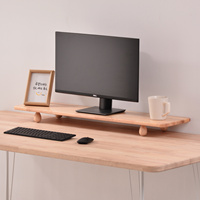 Support d'écran en bois massif personnalisé avec pieds œuf, étagère de rehausseur d'écran d'ordinateur de bureau pour le bureau et la maison