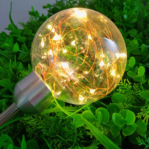 Lampes solaires de jardin, 5 pièces, globe en verre, LED, alimentées à l'énergie solaire, résistantes à l'eau, décoration de pelouse extérieure - Product Image 3
