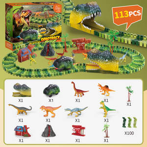Juego de Pistas de Carreras Eléctricas con Dinosaurios 2025, Juego de Construcción Flexible para Armar, Juguetes de Pistas de Carreras para Niños - Product Image 5