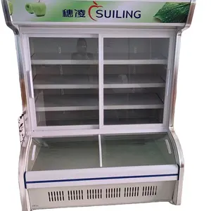 Freddo Cibo Display Frigorifero 2 Porta di Vetro Sbrinamento Freezer In Posizione Verticale per la Frutta e Verdura del Fornitore Della Cina