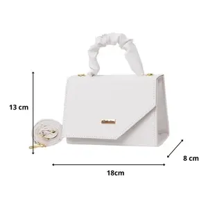Bolso Bandolera para Mujer Fana Linda Cailin, Blanco, PU, Correa de Cadena, Verano, Impermeable, Uso Diario - Product Image 3