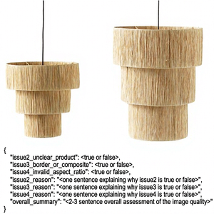 Abat-jour suspendu en jute fait main de haute qualité, design bohème écologique, léger et personnalisable pour la maison et les cafés - Product Image 1