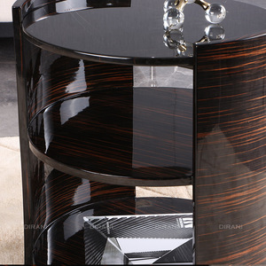 Mesa lateral de madera redonda con recubrimiento de piano, juego de mesa moderna de lujo, gran oferta - Product Image 4