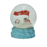 Cadeau personnalisé en gros de l'artisanat en résine ornements d'animaux cadeau d'artisanat en résine mignon chien de mer lion de mer boule à neige