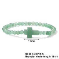 Vente en gros de perles de cristal naturel Bijoux chrétiens Bracelet de perles artisanal Bracelet d'amitié Bracelets croix en diamant