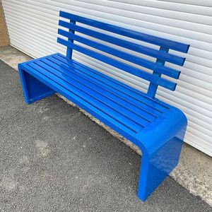 Banco largo de hierro forjado para parque - banco de exterior - asiento de jardín - silla de ocio con respaldo de acero inoxidable - Merchant Leisurer - Product Image 6