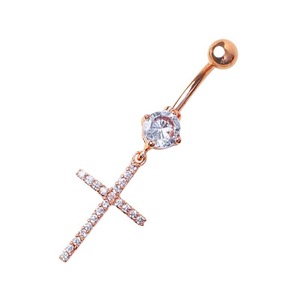 Phổ Biến Nhất Của Phụ Nữ Bụng Xỏ Cơ Thể Đa-Màu Chữ Thập Vòng Râm Zircon 316 Thép Không Gỉ Cho Bụng Nút Xỏ - Product Image 6