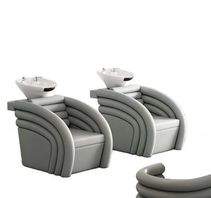 Nouveau style de lit de lavage semi-inclinable pour salon de coiffure, design moderne, avec remplissage d'eau - Product Image 6