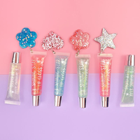 Vide 15ML Brun Rose Doux Brillant À Lèvres Squeeze Tubes Rouge À Lèvres Tube D'essence À Lèvres avec Trou pour Perle Arc Porte-clés Pendentif Portable
