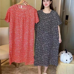 Abito da notte da <span class=keywords><strong>donna</strong></span> in seta <span class=keywords><strong>Oversize</strong></span> abiti Top Cool estivi da casa in raso Hua Er cotone morbido <span class=keywords><strong>pigiama</strong></span> girocollo da spiaggia - Product Image 3