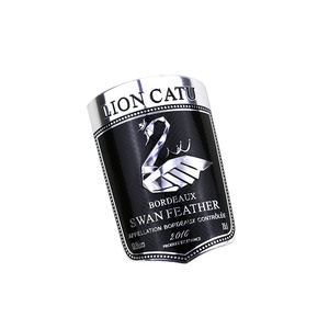 Stiker kustom pabrik botol anggur emas aluminium stempel mewah 3D Label timbul stiker logam Label anggur - Product Image 2