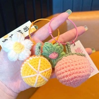 Pluche Handgemaakte Bloem Gebreide Sleutelhanger Sleutelhanger Hanger Creatieve Hanger Fruit Handgeweven Sleutelhanger Wollen Hanger Accessoires