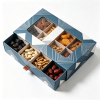 Boîte cadeau personnalisée à plusieurs compartiments avec fenêtre transparente, boîte d'emballage pour fruits secs et noix, matériau écologique, boîte de présentation pour chocolat
