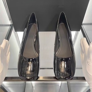 Zapatos de cuero para mujer, suaves y versátiles, color verde menta brillante, con plataforma y cuña, punta redonda, corte bajo, para ir al trabajo en la ciudad - Product Image 5