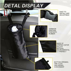 Poubelle de voiture pliable multifonctionnelle avec logo personnalisé, sac de rangement pour cadeaux promotionnels, sacs poubelles de voiture personnalisés en gros avec logo - Product Image 5