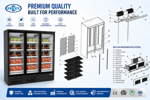Réfrigérateur Commercial à Porte Vitrée pour Boissons, Vitrine Réfrigérée Verticale, Congélateur, Prix Usine - Product Image 4
