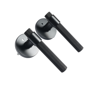 Entrada Pasaje clásico Interior moderno Manija de puerta de entrada de lujo Manija de puerta moleteada negra mate - Product Image 1