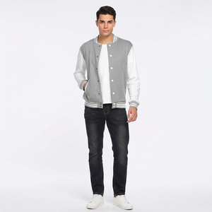 Lightweight <b>Men's</b> Stand Collar Varsity <b>Jacket</b>-Winter <b>Warm</b> Breathable Wool/Polyester Embroidered Custom Logo Private Label Option - Product Image 1