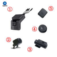 Caméra de tableau de bord de voiture à double objectif et 4 caméras, enregistreur vidéo HD 1080P DVR avec WiFi/GPS et moniteur de stationnement
