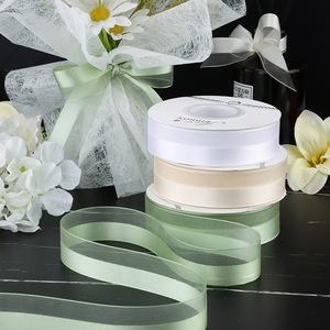 Rouleau <span class=keywords><strong>de</strong></span> ruban cadeau en organza ruban en mousseline <span class=keywords><strong>de</strong></span> soie <span class=keywords><strong>demi</strong></span>-satin pour bouquet floral et décoration <span class=keywords><strong>de</strong></span> boîte cadeau - Product Image 3