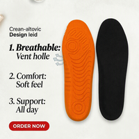 Semelles de chaussures à double couche, dessus en tissu doux, base en mousse rembourrée, semelles flexibles et légères pour baskets et chaussures décontractées