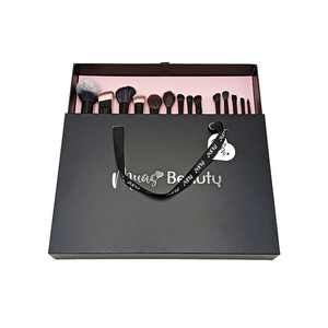 Caja de Embalaje de Cartón para Set de Brochas de Maquillaje, Personalizada, Portátil, Hecha con Materiales Reciclados, Impresa, con Cuerda - Product Image 1