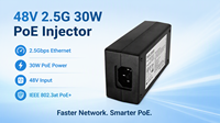 Injecteur PoE 48V 2.5G 30W IEEE 802.3at PoE, injecteur d'alimentation Ethernet haute vitesse pour point d'accès WiFi 6