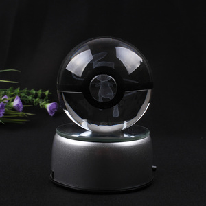Sfera di Cristallo K9 da 50mm 80mm con Immagine 3D Incisa, Lucidata a Mano, Tema Cartone Animato Giapponese, Regalo Aziendale Personalizzato - Product Image 2